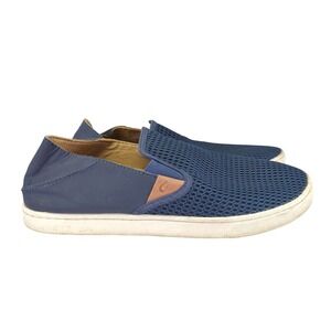 OluKai Pehuea Navy Blue Mesh Slip On Sneaker Shoes Women US 9.5 EUR 39.5